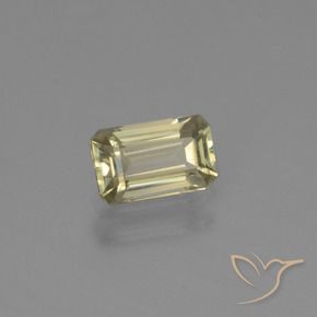 Diásporo com mudança de cor amarelo suave Natural 0.90ct, Corte Octógono / Esmeralda, VVS-VS