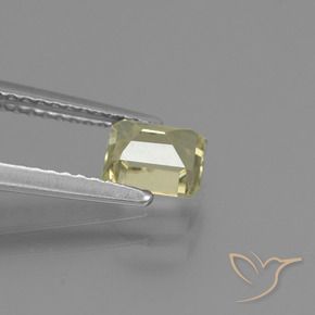Diásporo com mudança de cor Luz amarela Natural 0.95ct, Corte Octógono / Esmeralda, VS