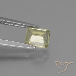 Diásporo com mudança de cor amarelo suave Natural 0.81ct, Corte Octógono / Esmeralda, VS