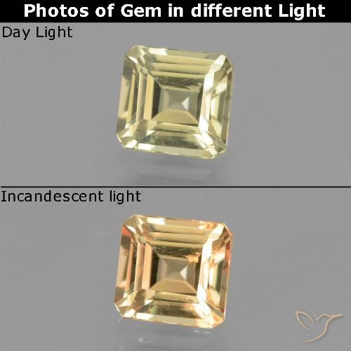 0.97ct Natural Amarelo claro Diásporo com mudança de cor, Corte Esmeralda, VS