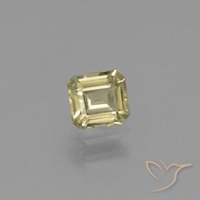 Diásporo com mudança de cor amarelo suave Natural 0.87ct, Corte Octógono / Esmeralda, VS