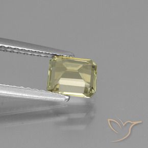 Diásporo com mudança de cor amarelo suave Natural 1.01ct, Corte Octógono / Esmeralda, VS