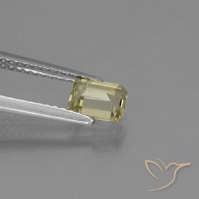 Diásporo com mudança de cor Luz amarela Natural 0.78ct, Corte Octógono / Esmeralda, VS