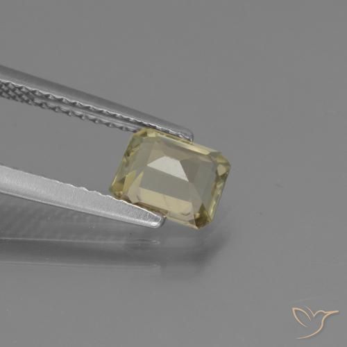 Diásporo com mudança de cor Amarelo Dourado Muito Claro Natural 0.98ct, Corte Octógono / Esmeralda, VS