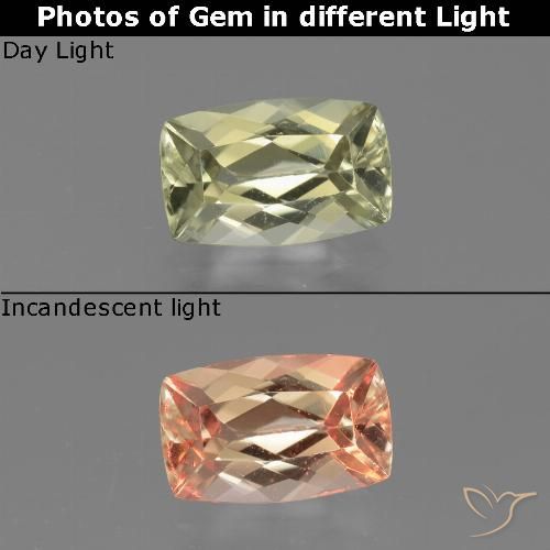 1.32ct Natural Amarelo muito claro Diásporo com mudança de cor, Almofada, VVS-VS