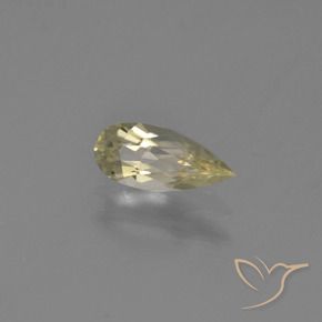 Diásporo com mudança de cor Amarelo Dourado Claro Natural 0.61ct, Formato de pêra, VVS-VS