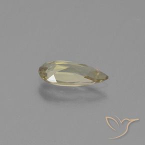 Diásporo com mudança de cor Amarelo Terroso Natural 0.80ct, Formato de pêra, VVS-VS