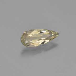 Diasporo de mudança de cor amarelo natural 1,29ct, formato de pêra, VS