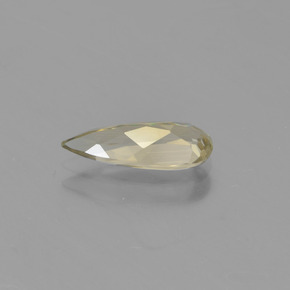 Diasporo de mudança de cor amarelo natural 1,29ct, formato de pêra, VS