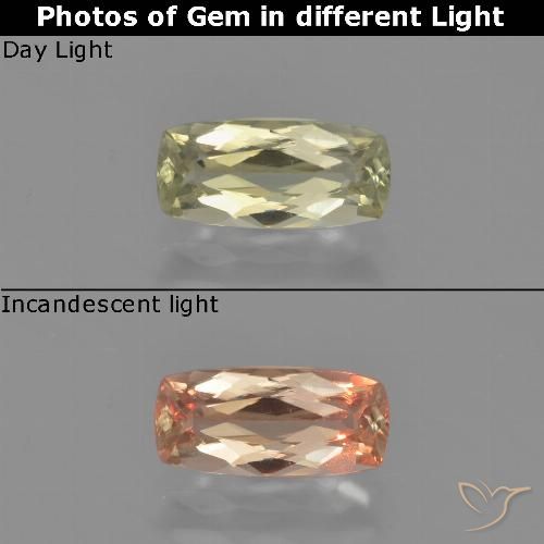 1.01ct Natural Luz amarela Diásporo com mudança de cor, Almofada, VVS