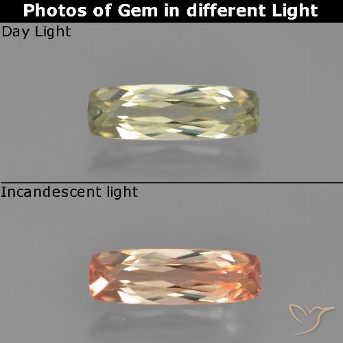 1.10ct Natural Amarelo muito claro Diásporo com mudança de cor, Almofada, VVS
