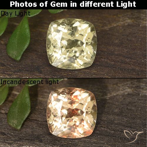 0.78ct Natural Luz amarela Diásporo com mudança de cor, Almofada, VS
