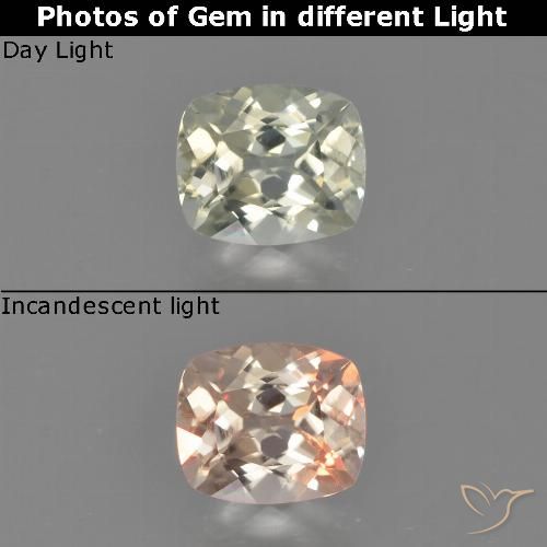 0.68ct Natural Luz amarela Diásporo com mudança de cor, Almofada, VS