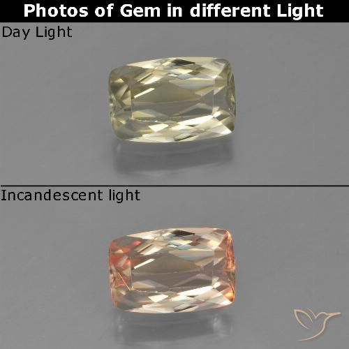 1.16ct Natural Luz amarela Diásporo com mudança de cor, Almofada, VVS-VS