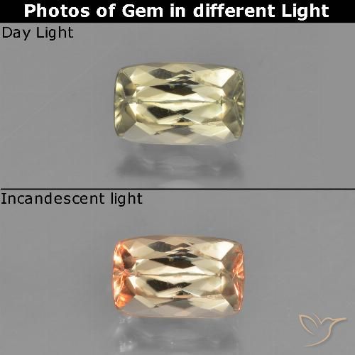 1.38ct Natural Luz amarela Diásporo com mudança de cor, Almofada, VS