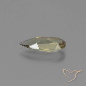 Diásporo com mudança de cor Amarelo Terroso Natural 1.31ct, Formato de pêra, VVS-VS