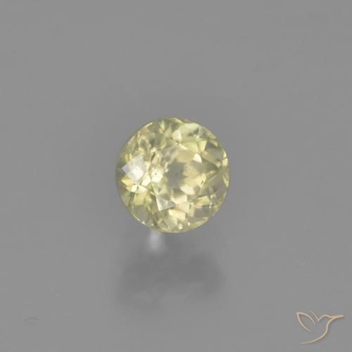 Diásporo com mudança de cor Luz amarela Natural 0.58ct, Redondo, VS-SI