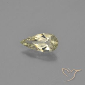 Diásporo com mudança de cor amarelo suave Natural 0.77ct, Formato de pêra, VVS-VS