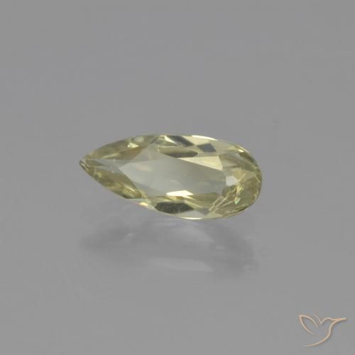 Diásporo com mudança de cor Amarelo Muito Pálido Natural 0.80ct, Formato de pêra, VS