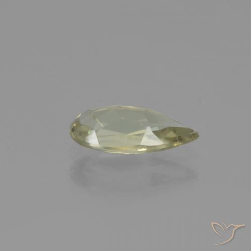 Diásporo com mudança de cor Amarelo Muito Pálido Natural 0.80ct, Formato de pêra, VS