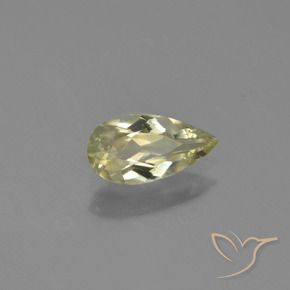 Diásporo com mudança de cor Amarelo claro Natural 0.69ct, Formato de pêra, VVS