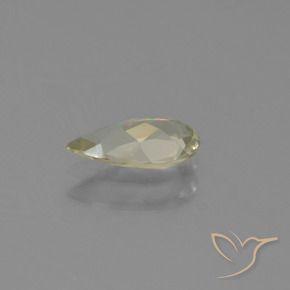 Diásporo com mudança de cor Amarelo claro Natural 0.69ct, Formato de pêra, VVS