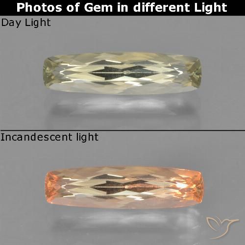 1.35ct Natural Amarelo claro Diásporo com mudança de cor, Almofada, VVS-VS