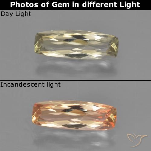 1.36ct Natural Luz amarela Diásporo com mudança de cor, Almofada, VVS-VS