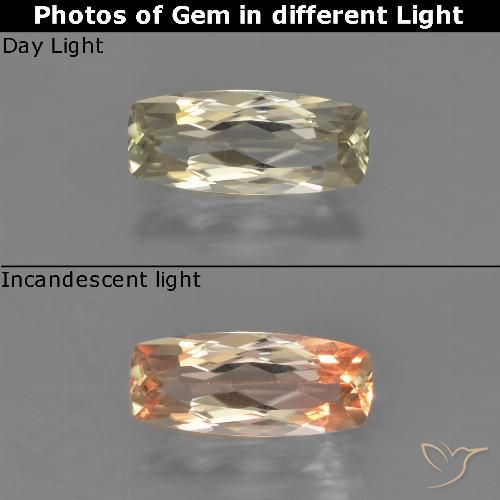 1.27ct Natural Amarelo Dourado Muito Claro Diásporo com mudança de cor, Almofada, VVS