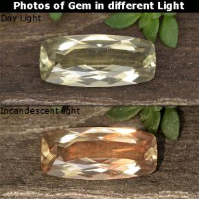 Diasporo de mudança de cor amarelo natural 1,35ct, almofada cortada, VVS