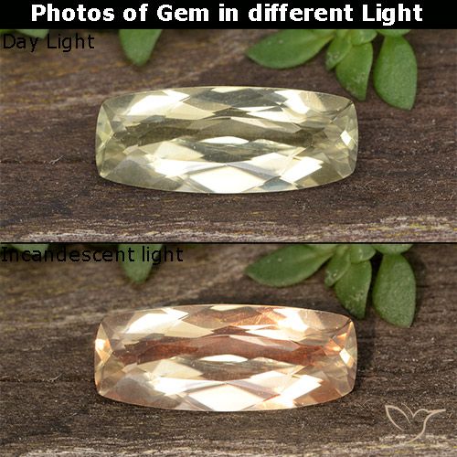 1.18ct Natural Luz amarela Diásporo com mudança de cor, Almofada, VVS