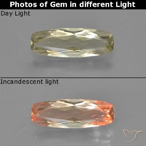 1.10ct Natural Amarelo claro Diásporo com mudança de cor, Almofada, VS