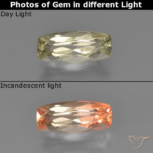0.93ct Natural Amarelo Muito Pálido Diásporo com mudança de cor, Almofada, VS