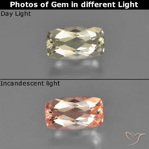 0.76ct Natural Amarelo muito claro Diásporo com mudança de cor, Almofada, VS