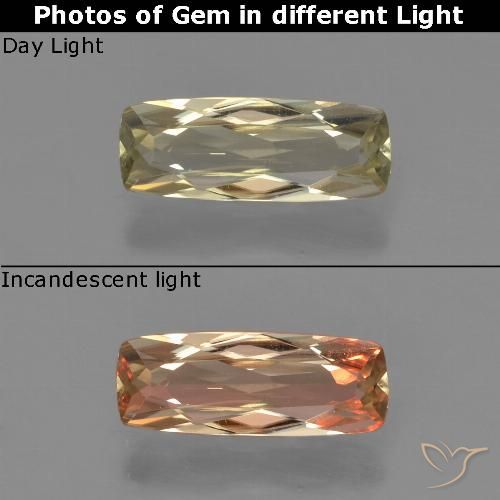 0.80ct Natural Amarelo muito claro Diásporo com mudança de cor, Almofada, VVS-VS