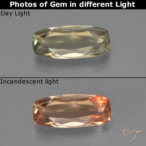 0.81ct Natural Amarelo muito claro Diásporo com mudança de cor, Almofada, VVS