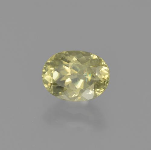 Diasporo de mudança de cor amarelo natural 1,18ct, corte oval, VS-SI