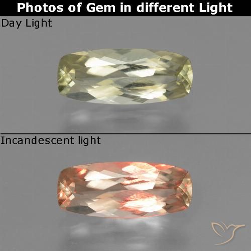 0.96ct Natural Luz amarela Diásporo com mudança de cor, Almofada, VVS-VS