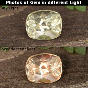Diasporo de mudança de cor amarelo natural 0,54ct, almofada cortada, VVS