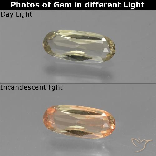 0.71ct Natural Luz amarela Diásporo com mudança de cor, oval, VVS
