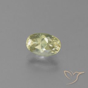 Diasporo de mudança de cor amarelo natural 1,35ct, corte oval, VS-SI