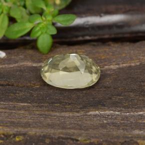 Diasporo de mudança de cor amarelo natural 0,95ct, corte oval, VS