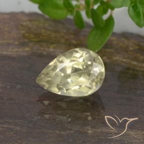 Diásporo com mudança de cor Luz amarela Natural 0.69ct, Formato de pêra, VVS-VS