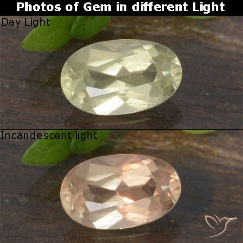 0.63ct Natural Luz amarela Diásporo com mudança de cor, oval, VS