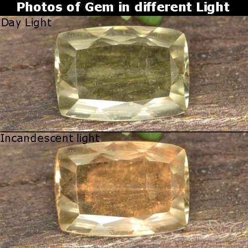 0.73ct Natural Luz amarela Diásporo com mudança de cor, Almofada, VS