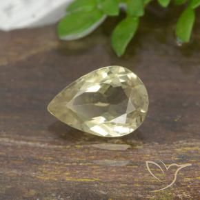 Diásporo com mudança de cor Luz amarela Natural 0.79ct, Formato de pêra, VVS-VS