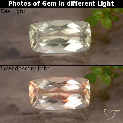 0.94ct Natural Amarelo muito claro Diásporo com mudança de cor, Almofada, VVS-VS