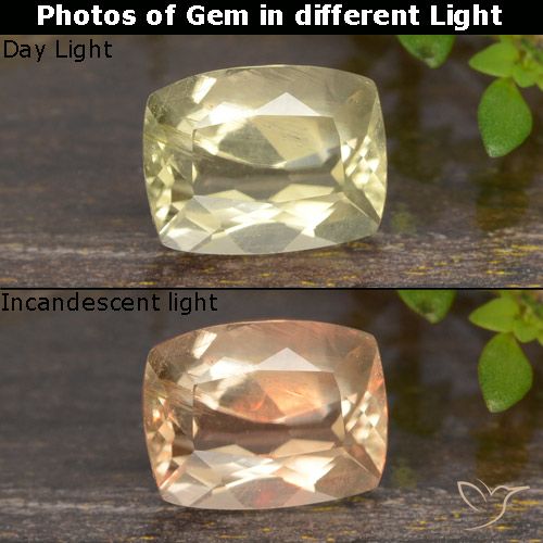 0.94ct Natural Amarelo muito claro Diásporo com mudança de cor, Almofada, VS