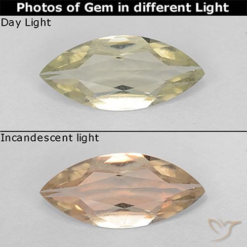 0.79ct Natural Amarelo claro Diásporo com mudança de cor, Marquesa, VS