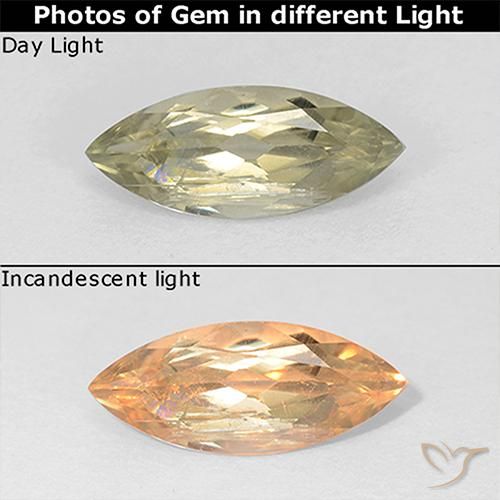 0.83ct Natural Luz amarela Diásporo com mudança de cor, Marquesa, VS